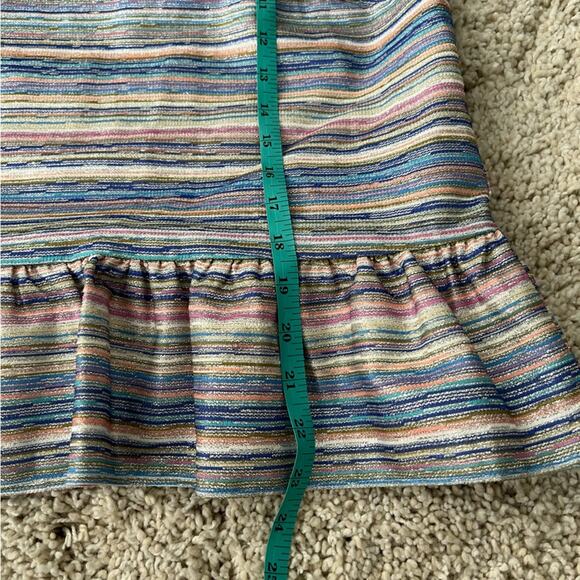 Amanda Uprichard Amy Top Glitter Striped Peplum Blouse Size Small - Picture 9 of 9